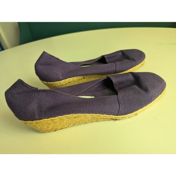 Vintage Andre Assous Purple Espadrilles Women's Sz 6, 6.5 Canvas Rope Heel Spain - Picture 6 of 16